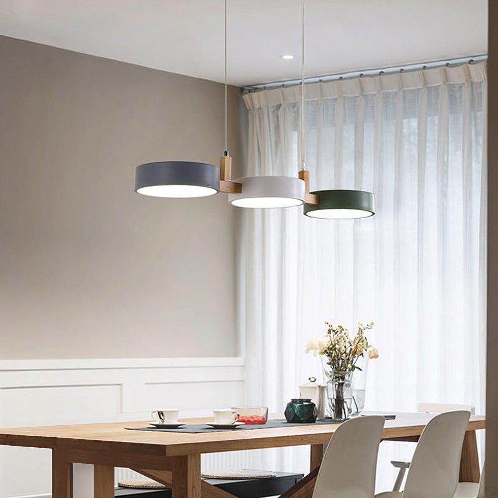 Contemporary Metal Cylinder Pendant Light