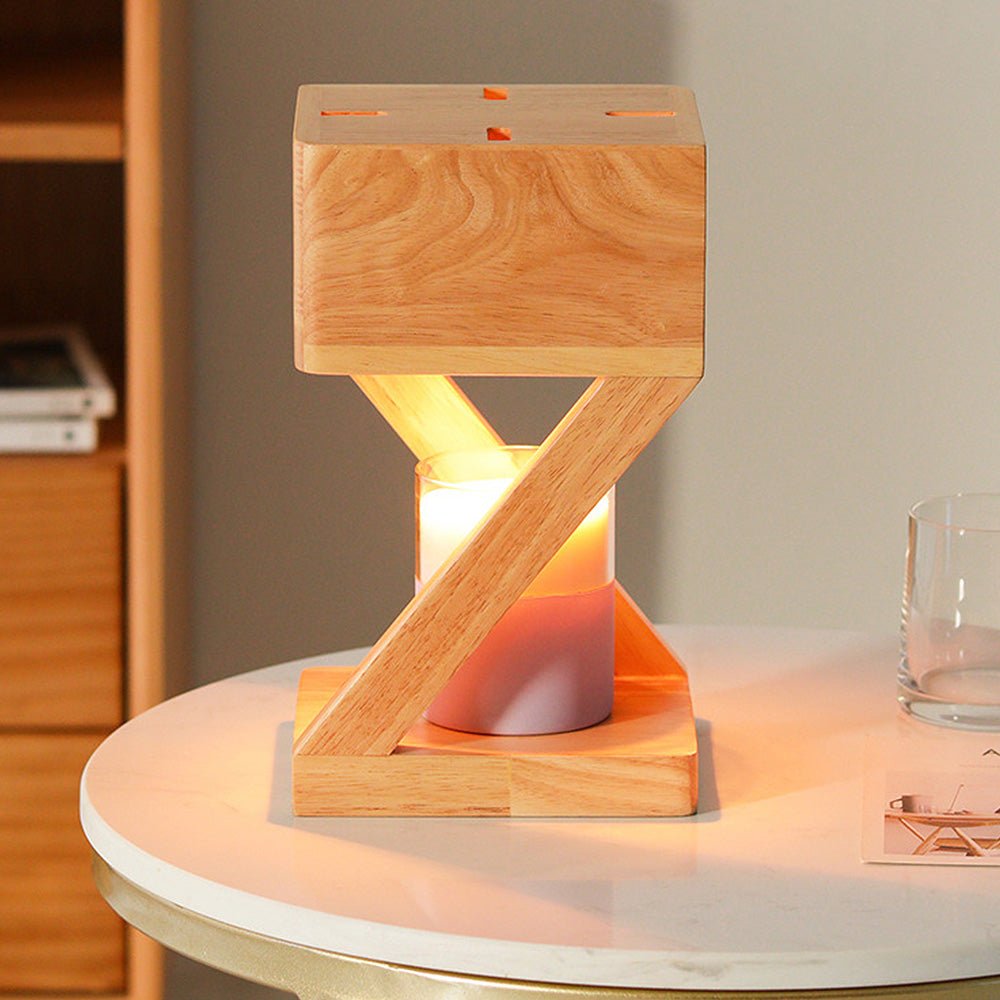 Wood Candle Warmer Lamp