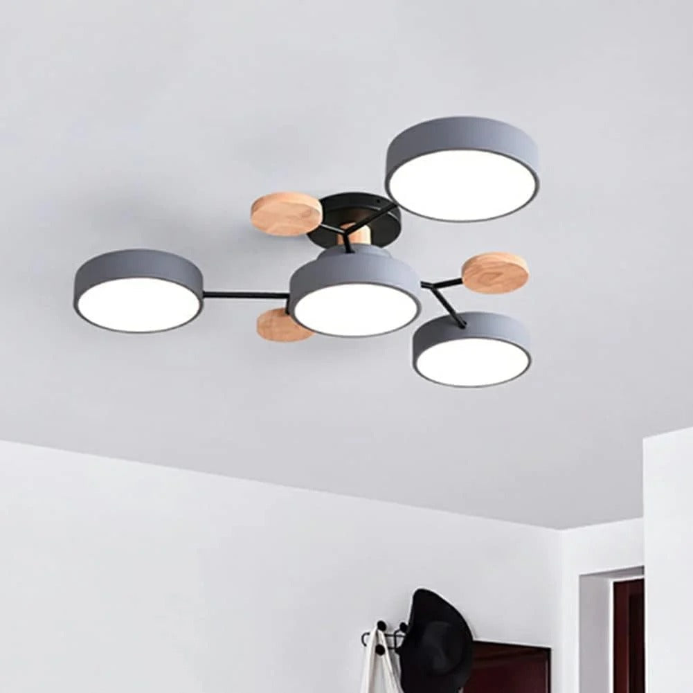 Variant image for Contemporary Round Iron LED Semi-Flush Chandelier | Chandelier | Chandelier Light | Modern Chandeliers | Energy-Efficient Lighting | Versatile Home Decor – Emeglin-13