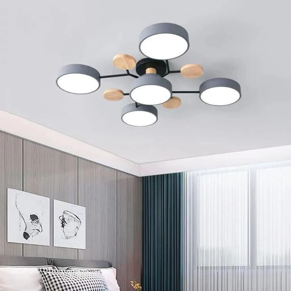 Variant image for Contemporary Round Iron LED Semi-Flush Chandelier | Chandelier | Chandelier Light | Modern Chandeliers | Energy-Efficient Lighting | Versatile Home Decor – Emeglin-16