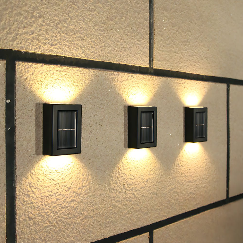 Modern Solar Black Up Down Outdoor Wall Light