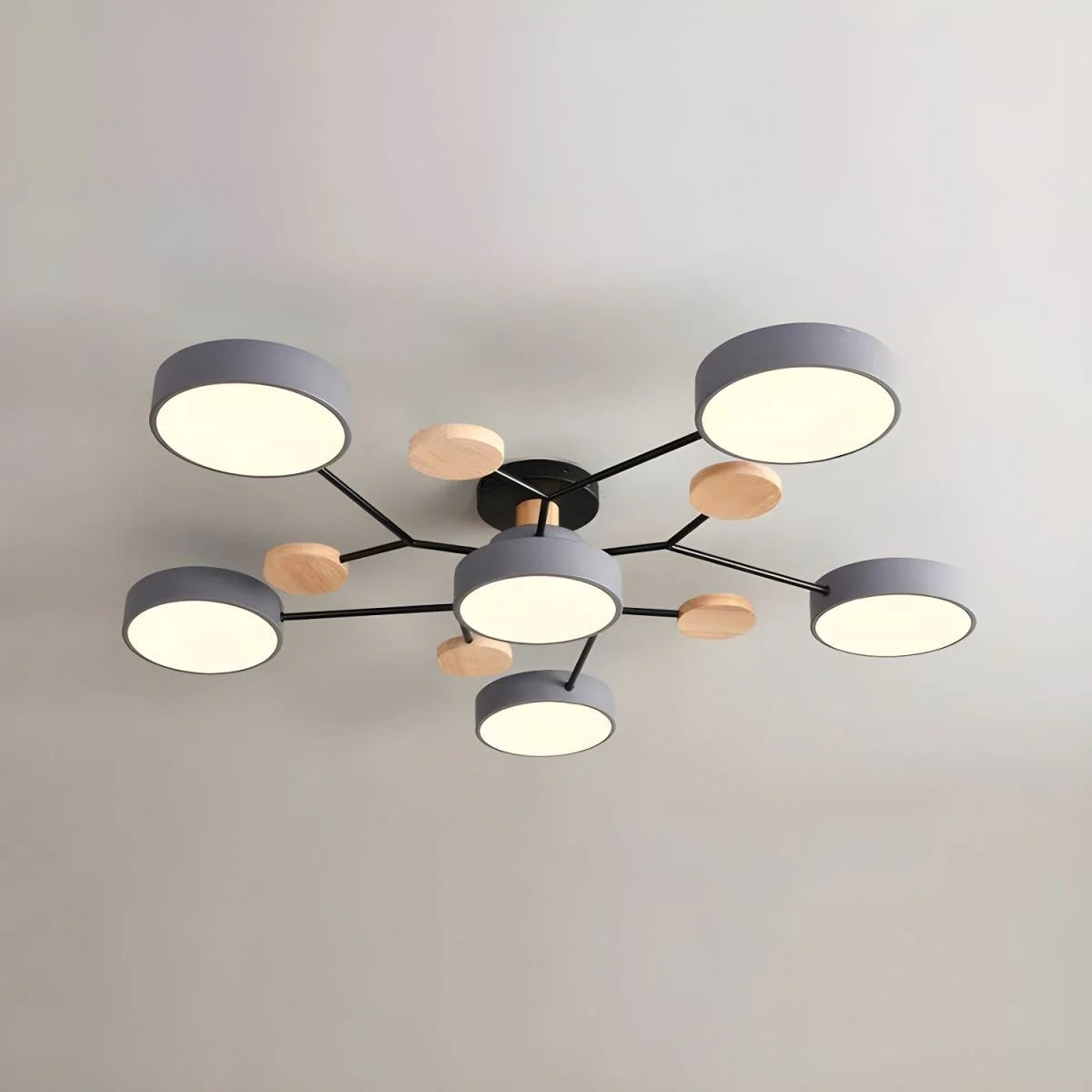 Variant image for Contemporary Round Iron LED Semi-Flush Chandelier | Chandelier | Chandelier Light | Modern Chandeliers | Energy-Efficient Lighting | Versatile Home Decor – Emeglin-19