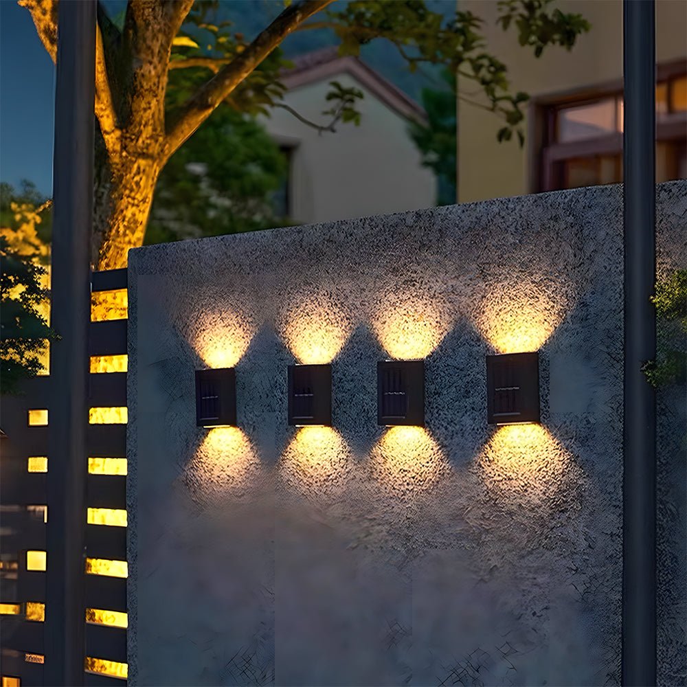 Modern Solar Black Up Down Outdoor Wall Light