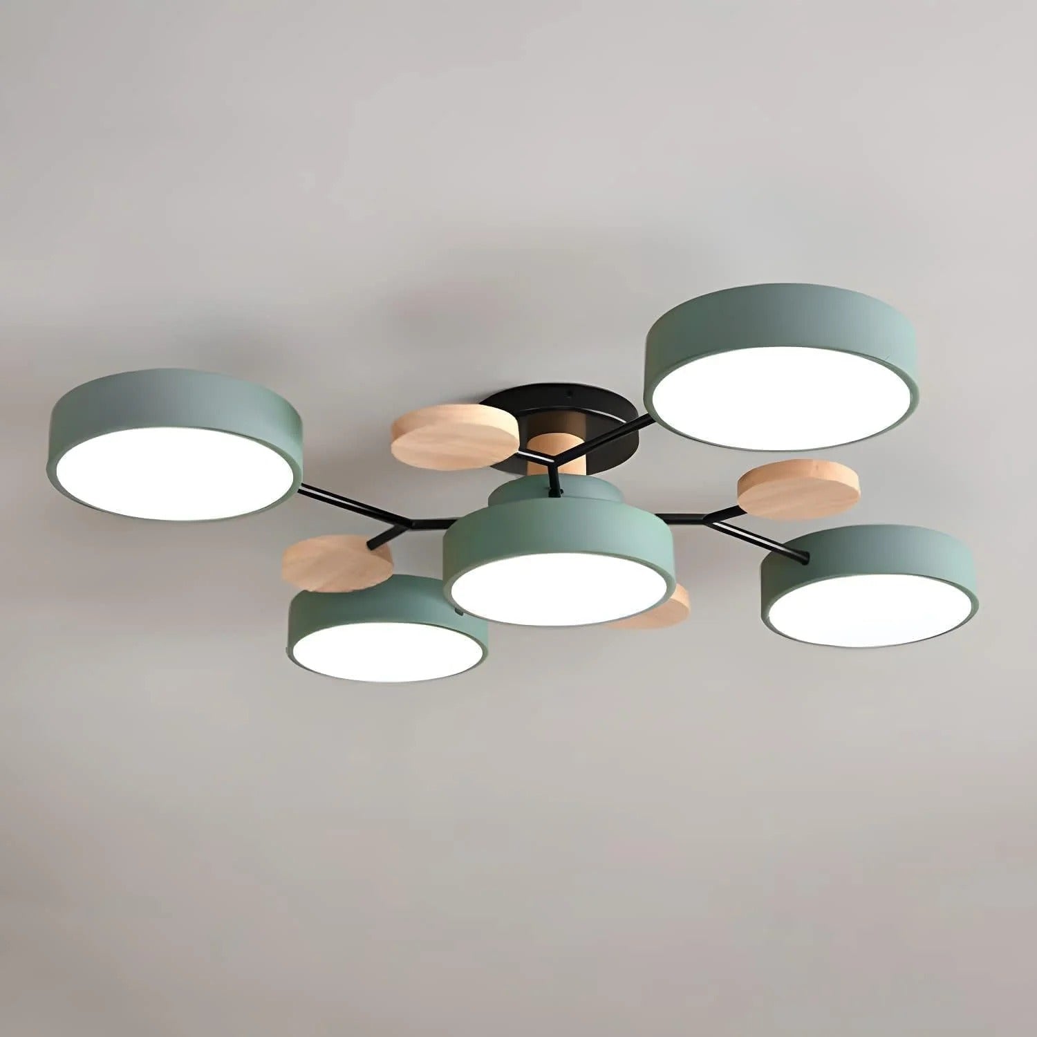 Variant image for Contemporary Round Iron LED Semi-Flush Chandelier | Chandelier | Chandelier Light | Modern Chandeliers | Energy-Efficient Lighting | Versatile Home Decor – Emeglin-4