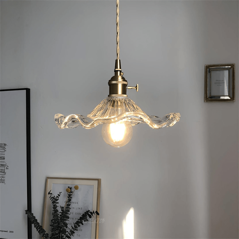 Variant image for Stylish Hibiscus Flower Lamp | Glass Pendant Light | Kitchen Pendant Lighting | Pendant Light | Hanging Lights | Adjustable Height – Emeglin-2