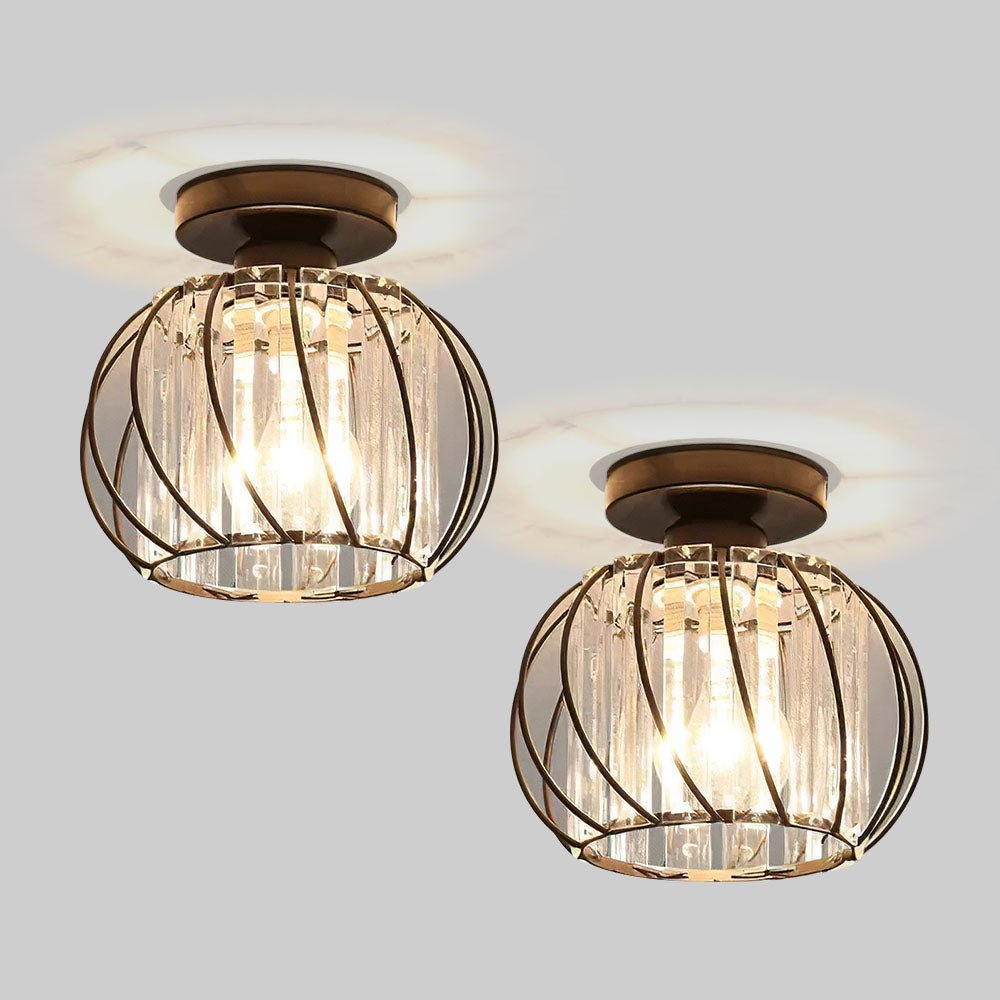 Set of 2 Simple Luxury Glass Hallway Ceiling Light