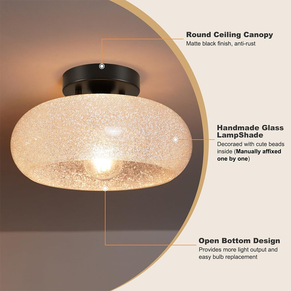 Modern Round Glass Ceiling Light