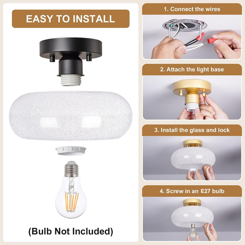 Modern Round Glass Ceiling Light