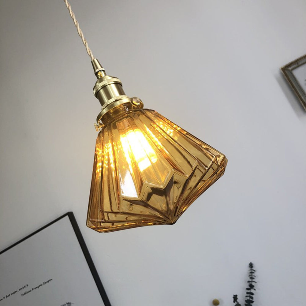 Brass Glass Ceiling Pendant Light