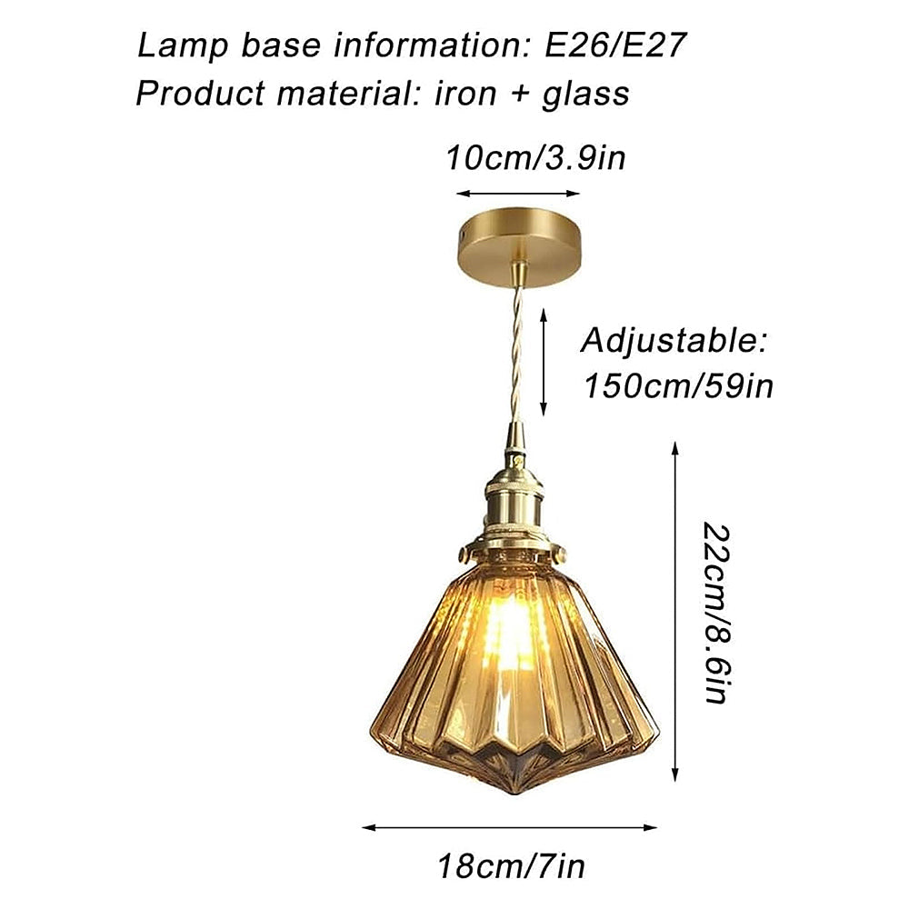 Brass Glass Ceiling Pendant Light