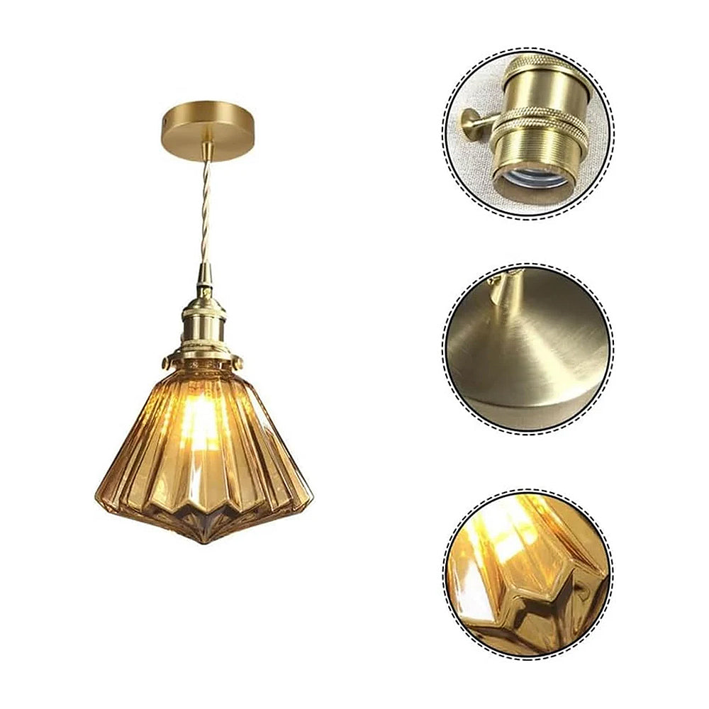 Brass Glass Ceiling Pendant Light
