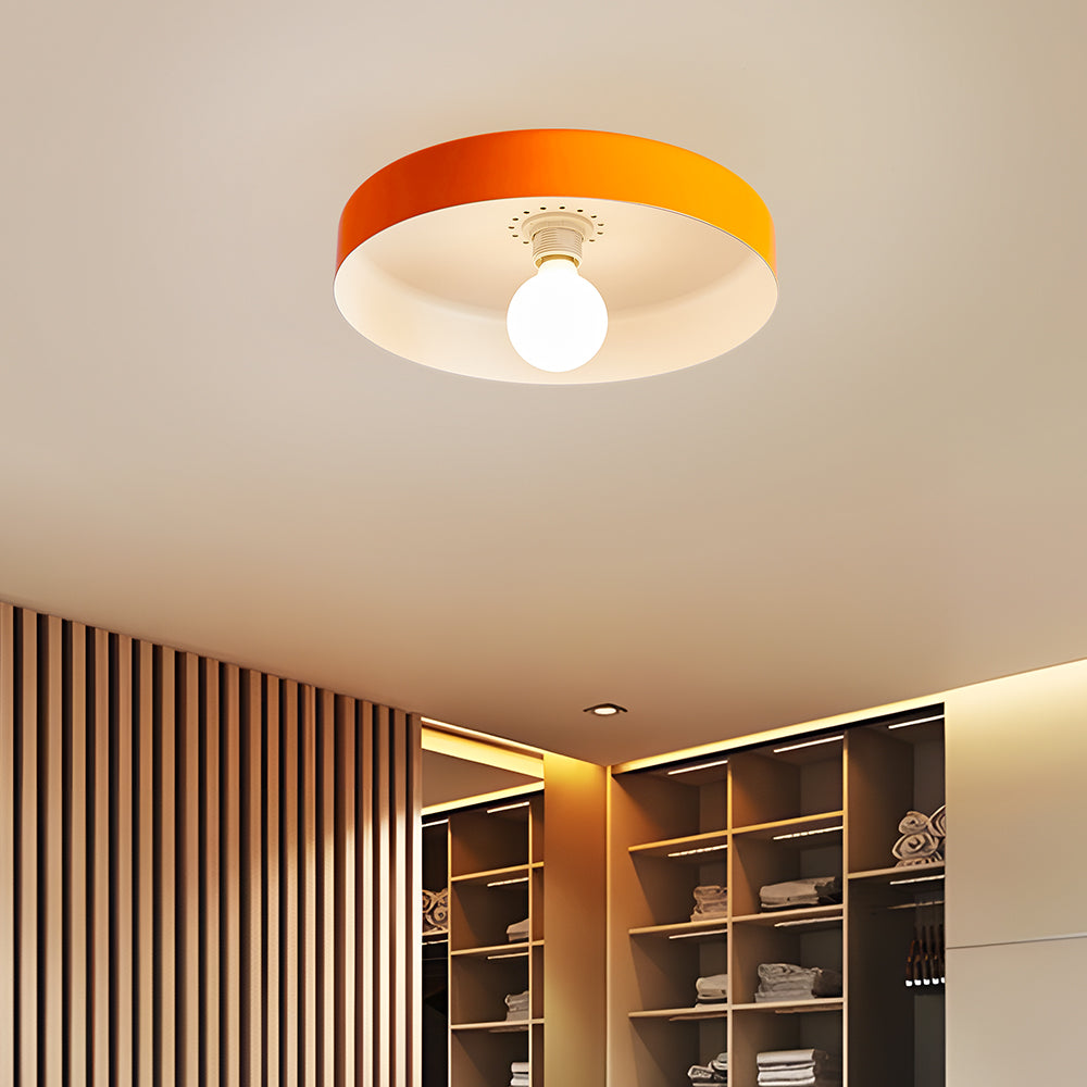 Contemporary Iron Round LED Flush Mount Ceiling Light