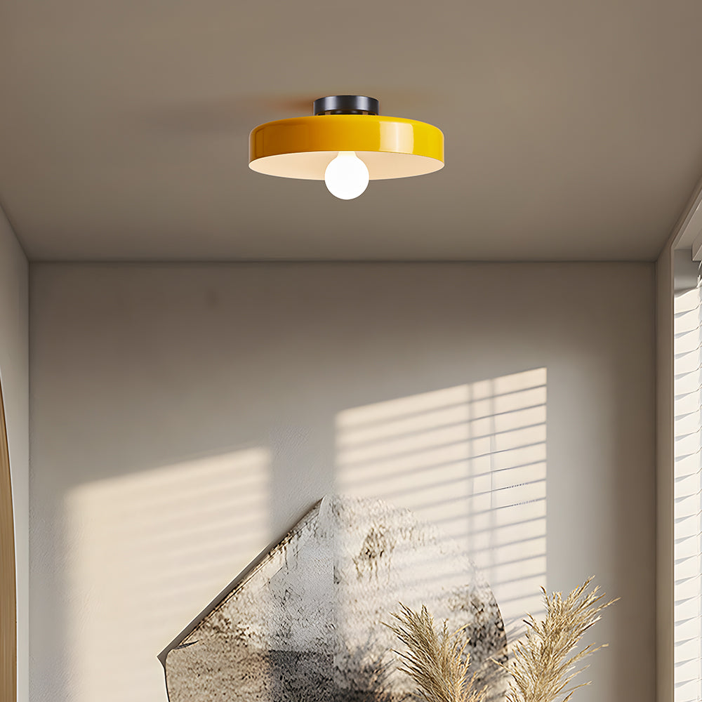 Contemporary Iron Round LED Flush Mount Ceiling Light