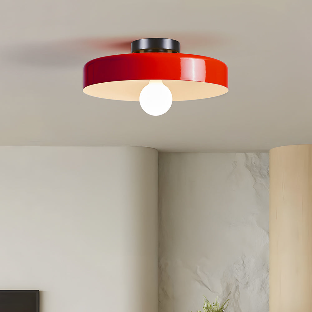Contemporary Iron Round LED Flush Mount Ceiling Light