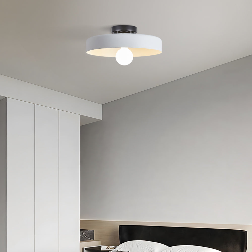 Contemporary Iron Round LED Flush Mount Ceiling Light