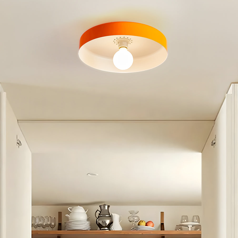 Contemporary Iron Round LED Flush Mount Ceiling Light
