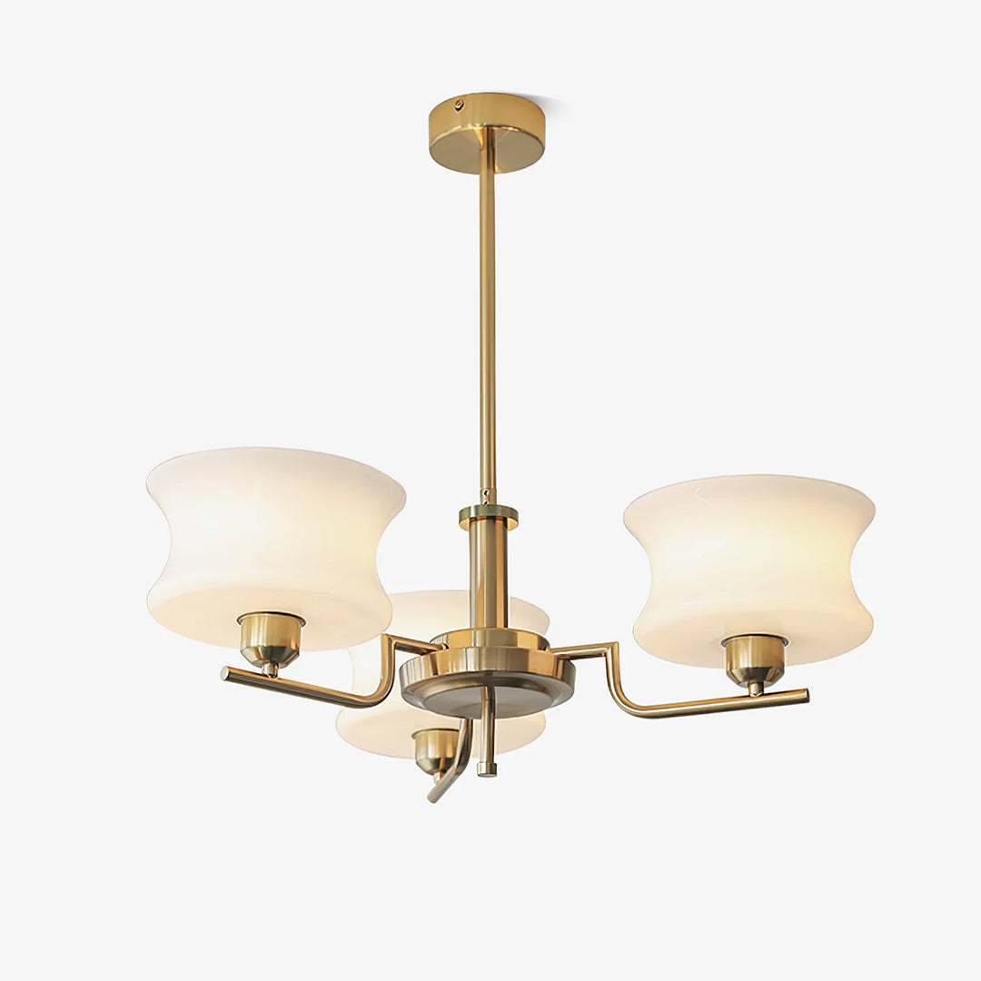 Cream Metal Glass Chandelier