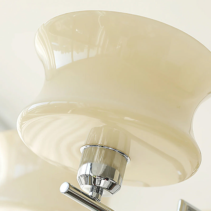 Cream Metal Glass Chandelier