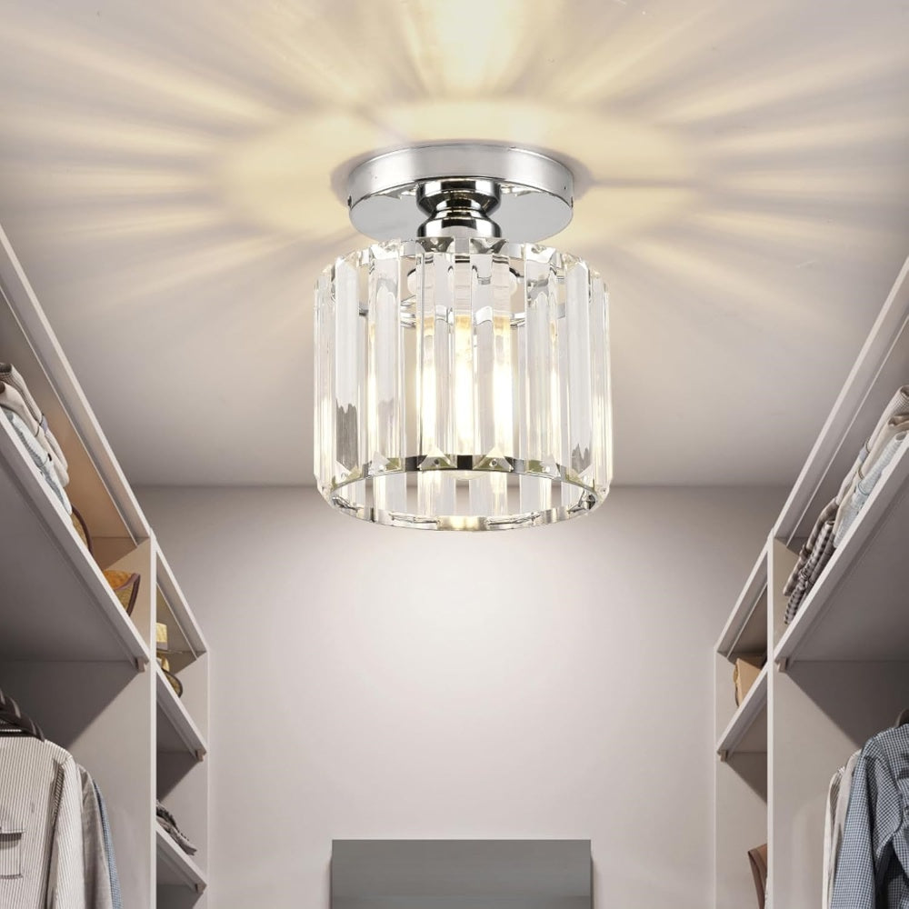 Crystal Semi Flush Mount Ceiling Light
