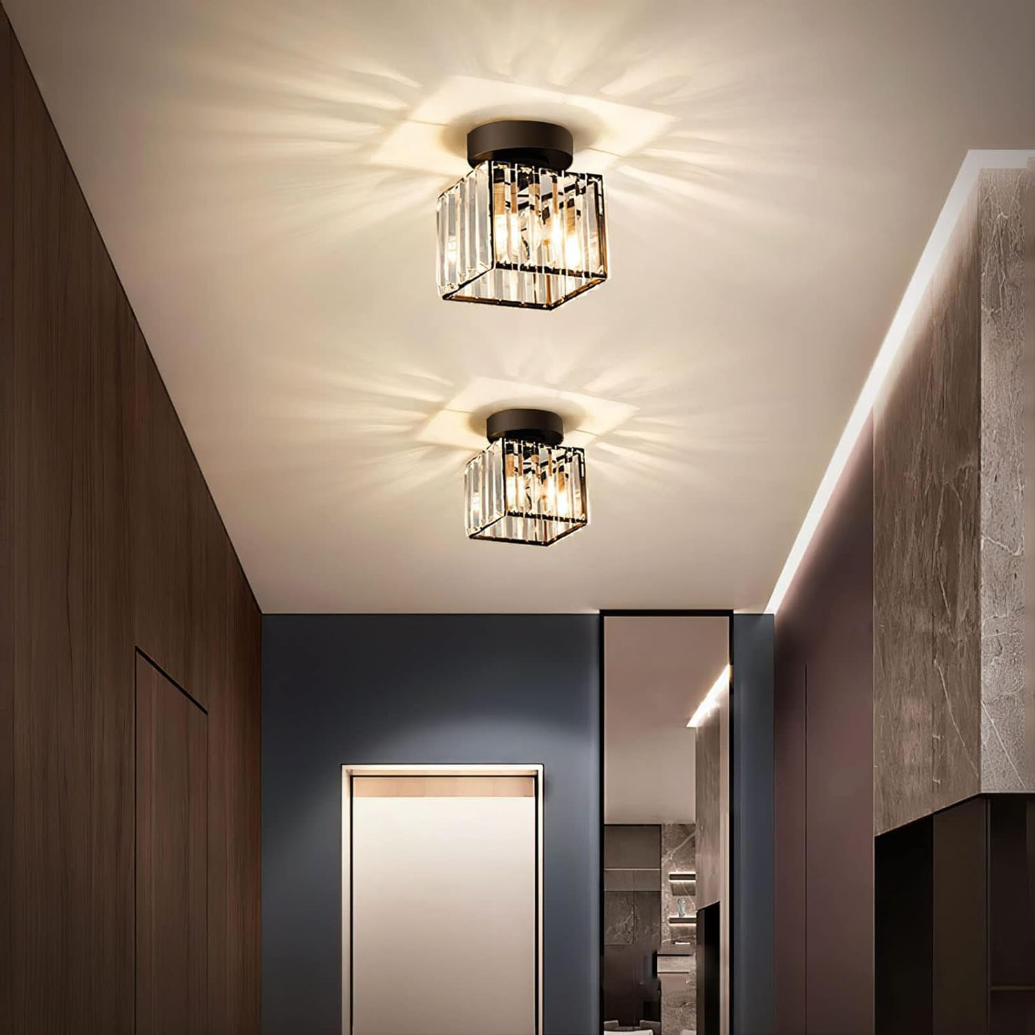 Crystal Semi Flush Mount Ceiling Light