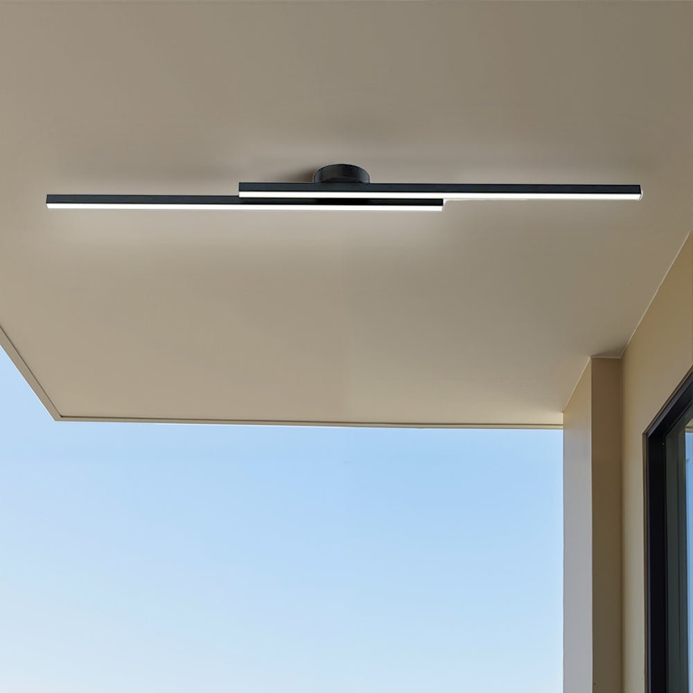 Modern Aluminium Long Strip Semi Flush Mount LED Ceiling Light