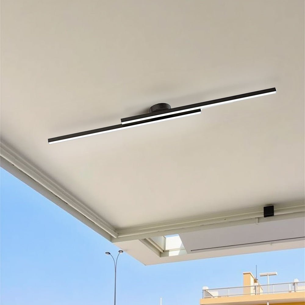 Modern Aluminium Long Strip Semi Flush Mount LED Ceiling Light