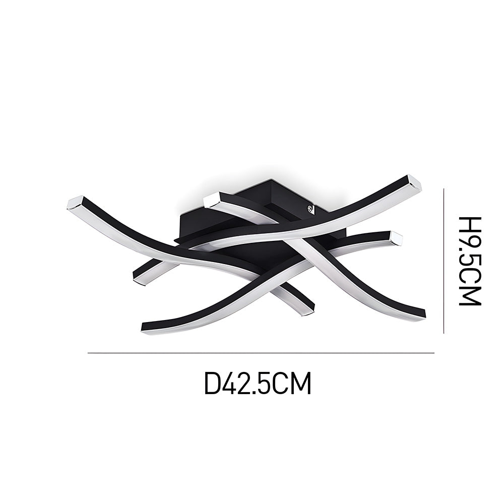 Elegant Curved Black LED Ceiling Light