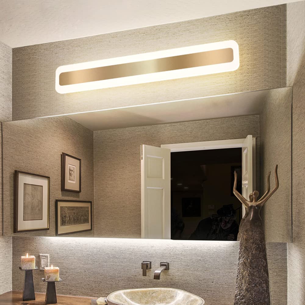 Gold Metal Long Mirror Wall Light