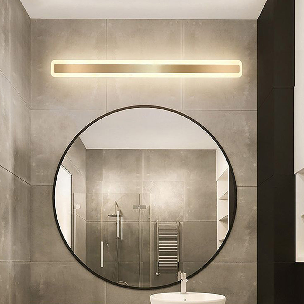 Gold Metal Long Mirror Wall Light