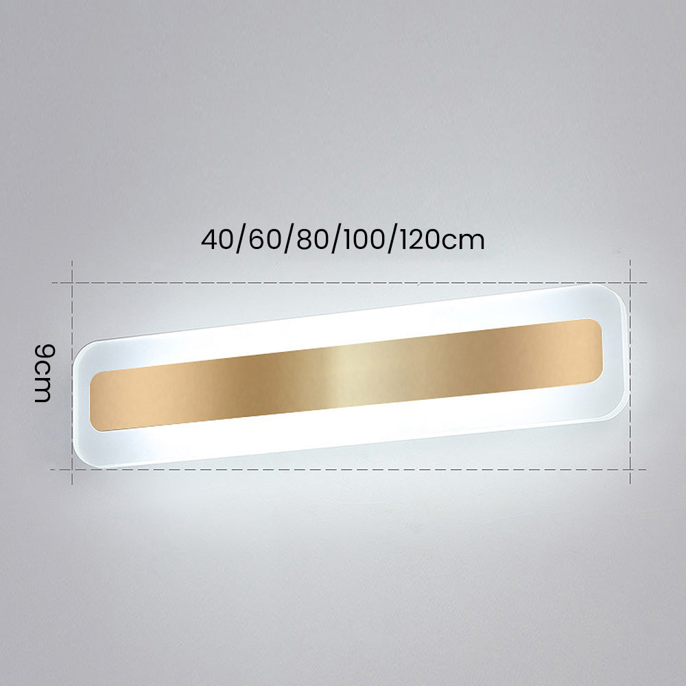 Gold Metal Long Mirror Wall Light