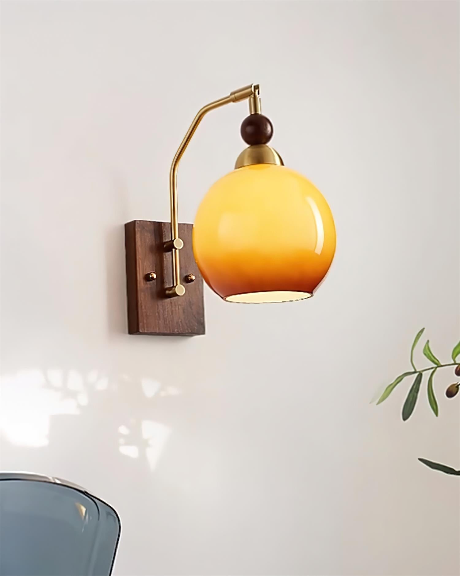 Jovene Amber Glass Wall Lamp
