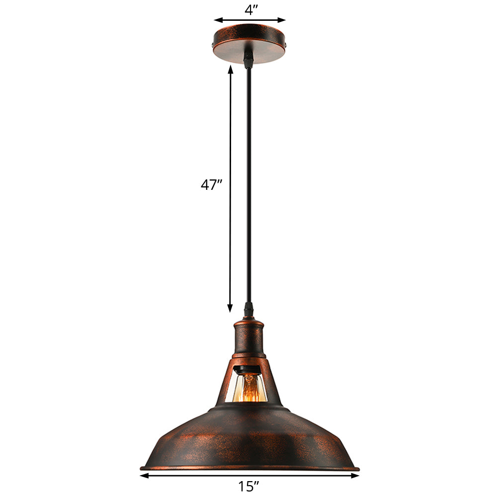 Metal Rust Pendant Light Fixture