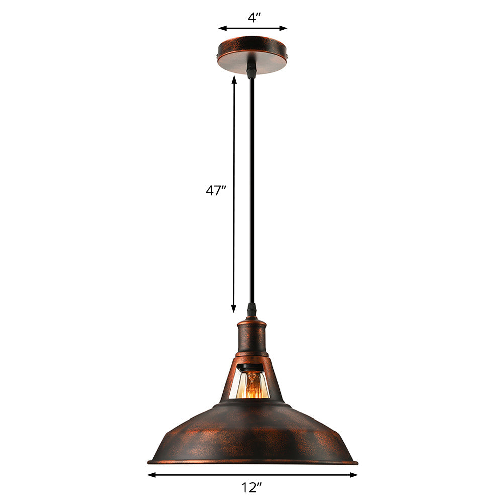 Metal Rust Pendant Light Fixture