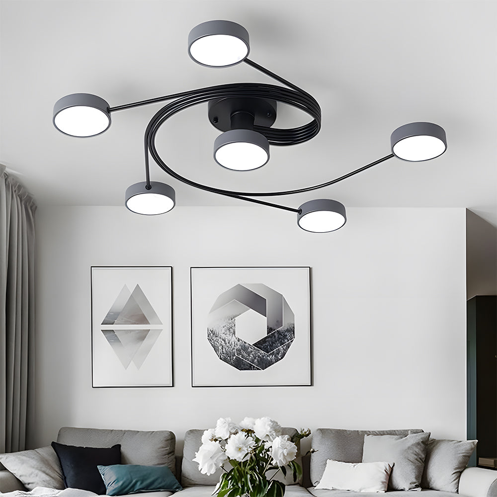 Modern Flush Mount Chandelier