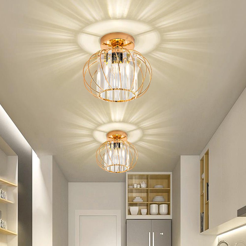 Variant image for Set of 2 Simple Luxury Glass Hallway Ceiling Light | Ceiling Light | Flush Mount Ceiling Light | Ceiling Light Fixture | E27 Bulb Compatible | Versatile Design – Emeglin-3