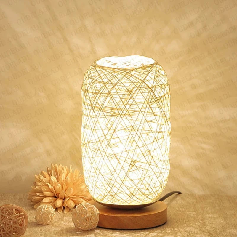 Rattan Twine Ball Table Lamp