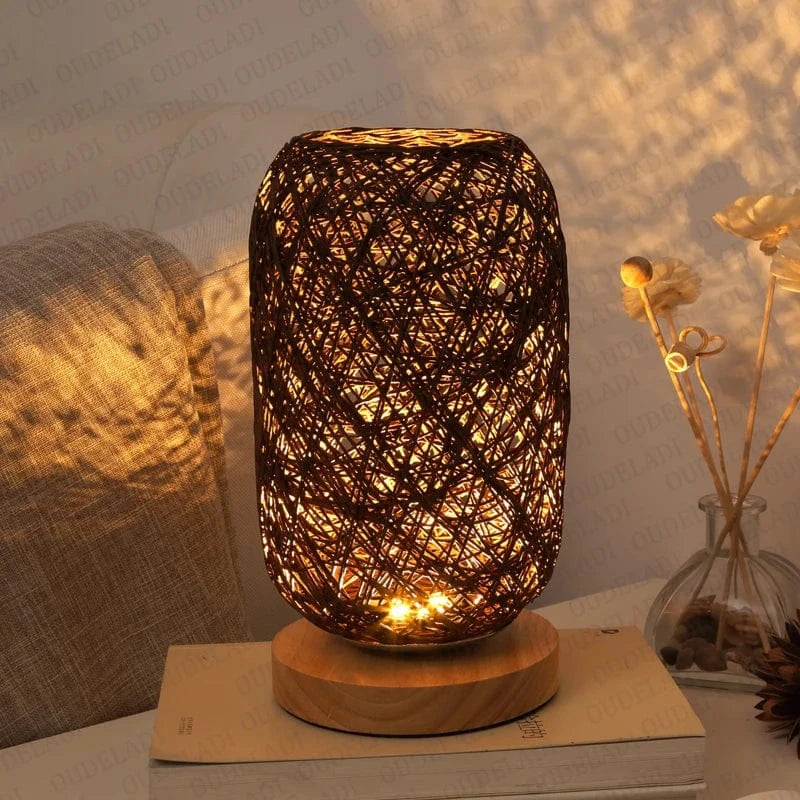 Rattan Twine Ball Table Lamp