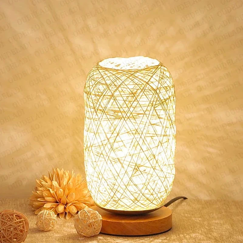 Rattan Twine Ball Table Lamp