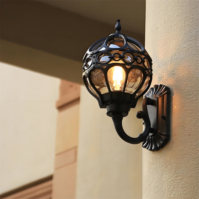 Retro Globe Outdoor Wall Light
