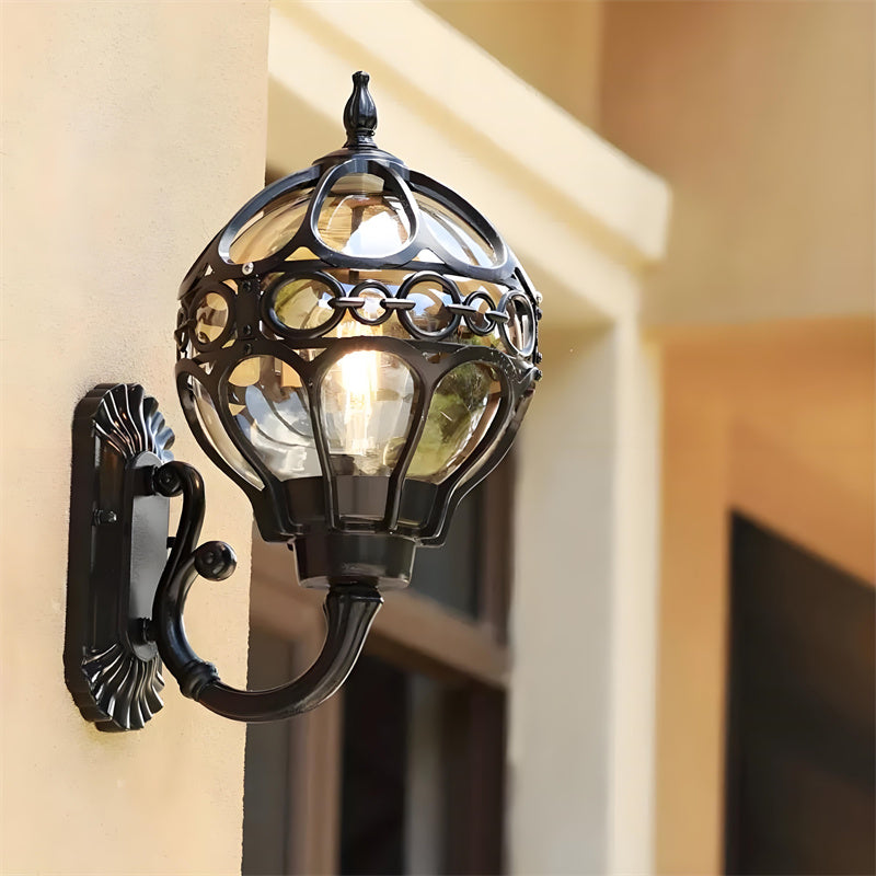 Retro Globe Outdoor Wall Light