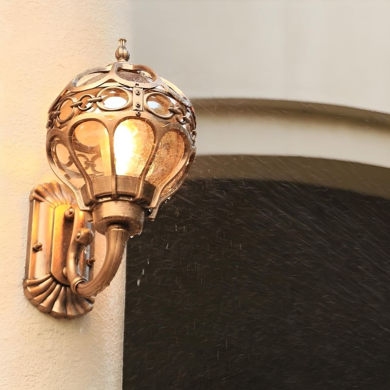 Retro Globe Outdoor Wall Light