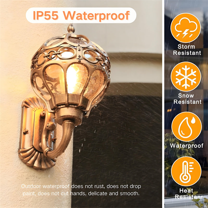 Retro Globe Outdoor Wall Light