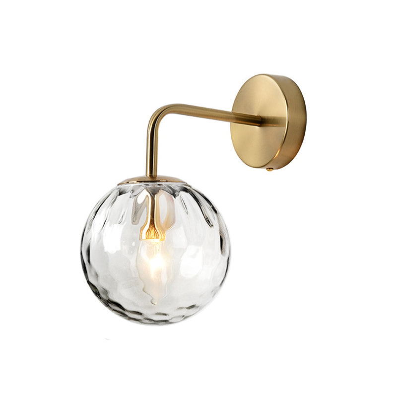Rippled Glass Sphere Wall Lamp