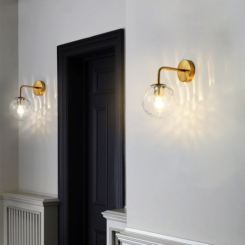 Rippled Glass Sphere Wall Lamp