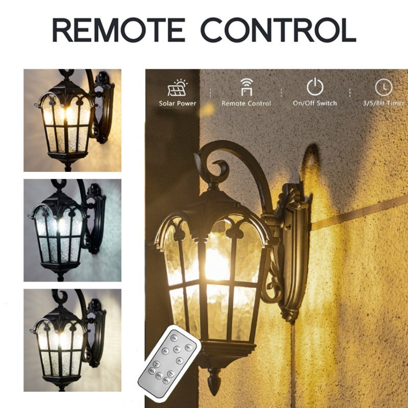 Solar Rustic Ancient Roman Cross Outdoor Wall Light