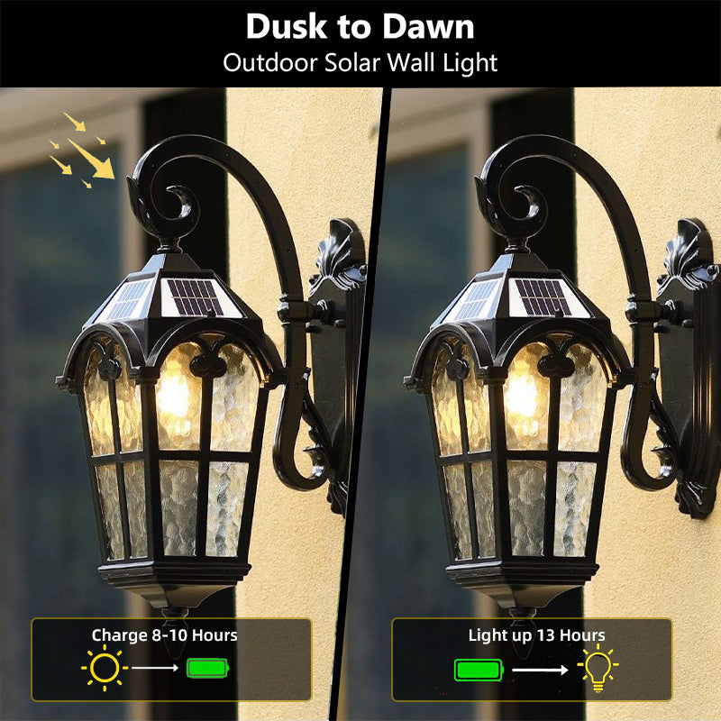 Solar Rustic Ancient Roman Cross Outdoor Wall Light