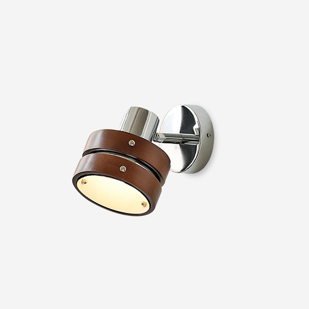 Wall Lamp with Metal and Wood Shade