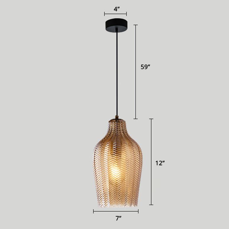 Wavy Glass Shaded Pendant Lamp