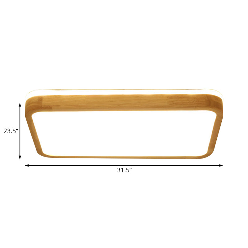 Wood Flush Mount Lamp