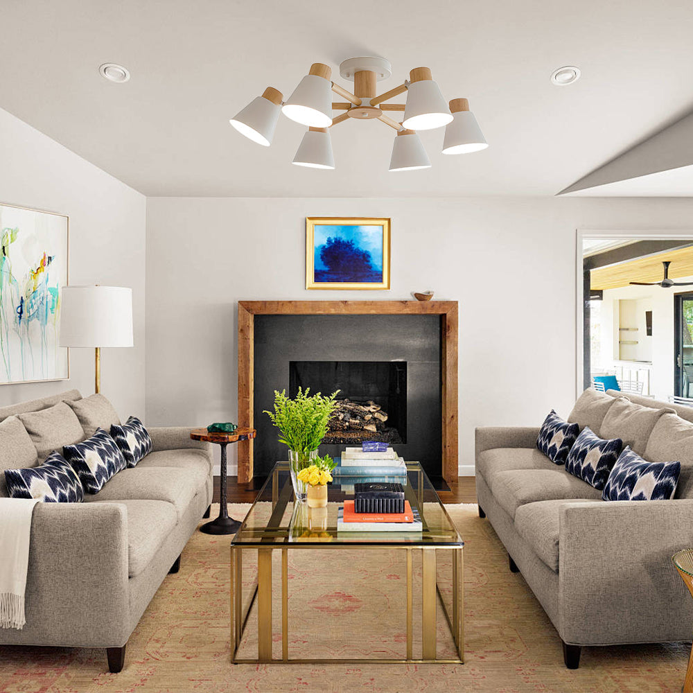Wooden Flush Mount Ceiling Light